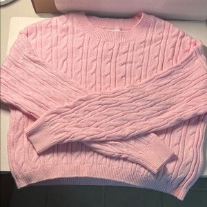 Hollister Light Pink Cable Knit Sweater. Sz S